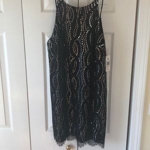 Black and Silver Mini Dress